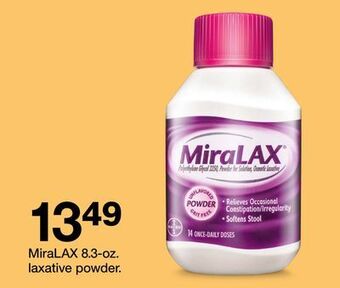 Target Miralax 8.3-oz. laxative powder offer