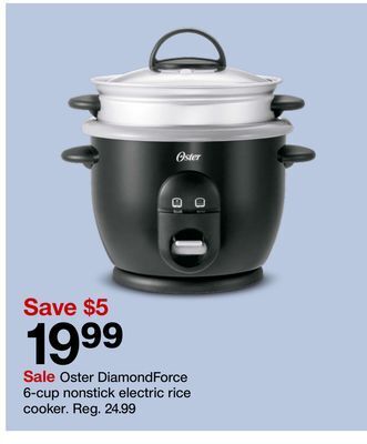 Target Oster diamondforce 6-cup nonstick electric rice cooker offer