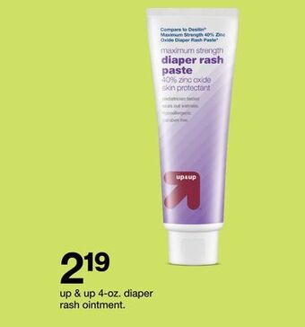 Target Up & up 4-oz. diaper rash ointment offer