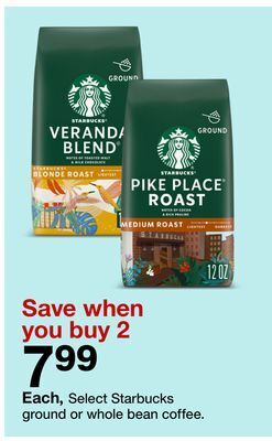 Target Starbucks ground or whole bean coffee offer