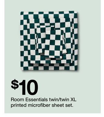 Target Room essentials twin/twin xl printed microfiber sheet set. offer