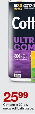 Target Cottonelle 30-pk. mega roll bath tissue offer