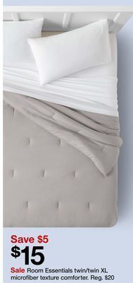 Target Room essentials twin/twin xl microfiber texture comforter offer