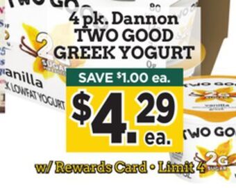 Dearborn Market Dannon two good greek yogurt offer