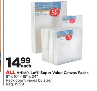 Michaels All artist's loft® super value canvas packs offer