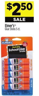 Dollar General Elmer's® glue sticks offer