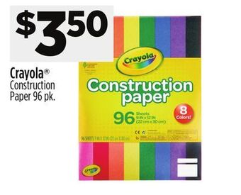 Dollar General Crayola® construction paper offer