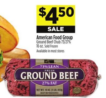 Dollar General American food group ground beef chub 73/27% offer