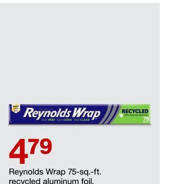 Target Reynolds wrap 75-sq.-ft. recycled aluminum foil offer