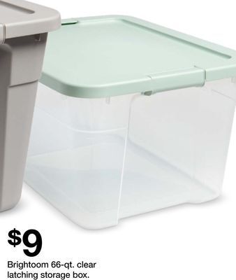 Target Brightoom 66-qt. clear latching storage box offer