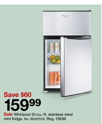 Target Whirlpool 3.1-cu.-ft. stainless steel mini fridge offer