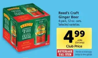 Safeway Reed's Craft Ginger Beer 12 oz offer