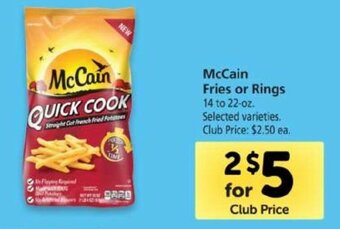 Safeway McCain Fries Or Rings 14-22 oz offer