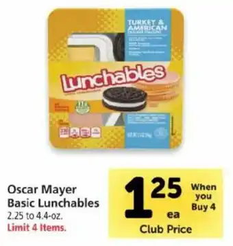 Safeway Oscar Mayer Basic Lunchables 2.25-4.4 oz offer