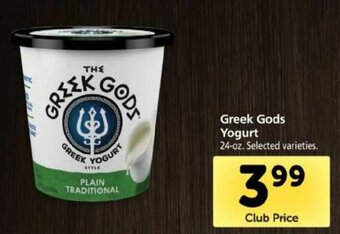 Safeway Greek Gods Yogurt 24 oz offer
