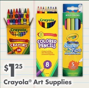 Dollar Tree Crayola® art supplies offer