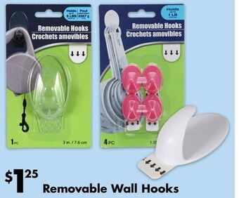 Dollar Tree Removable wall hooks offer