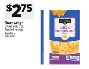 Dollar General Clover valley® cheese slices offer