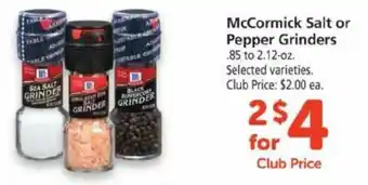 Safeway McCormick Salt Or Pepper Grinders offer