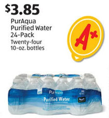 Aldi PurAqua Purified Water 24-Pack Twenty-four 10-oz. bottles offer