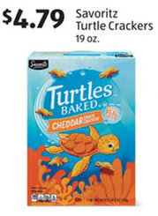 Aldi Savoritz Turtle Crackers 19 oz offer