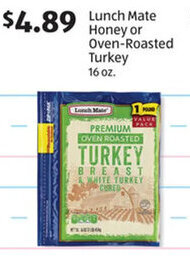 Aldi Lunch Mate Honey or Oven-Roasted Turkey 16 oz offer