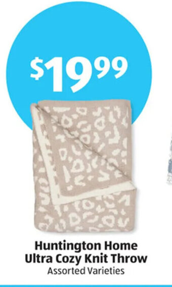 Aldi Huntington Home Ultra Cozy Knit Throw offer