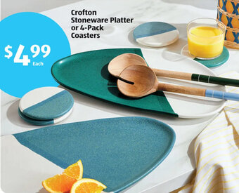 Aldi Crofton Stoneware Platter or 4-Pack Coasters offer