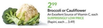 Publix Broccoli or Cauliflower offer