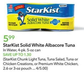 Publix StarKist Solid White Albacore Tuna offer
