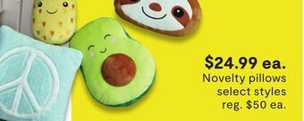 JC Penney Novelty pillows offer