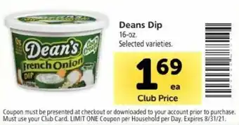 Safeway Deans Dip 16 oz offer