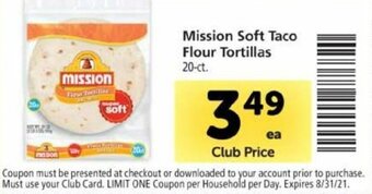 Safeway Mission Soft Taco Flour Tortillas offer