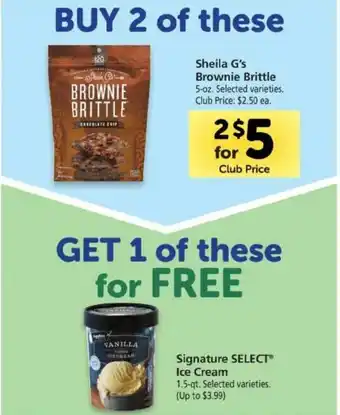 Safeway Sheila G's Brownie Brittle 5 oz offer