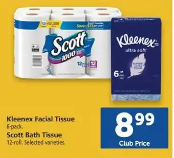 Safeway Kleenex Facial Tissue, Scott Bath Tissue offer