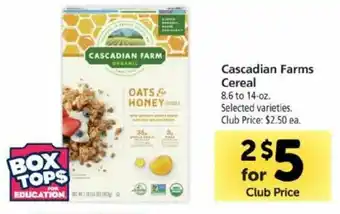 Safeway Cascadian Farms Cereal 8.6-14 oz offer