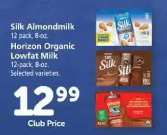 Safeway Silk Almondmilk 8 oz, Horizon Organic Lowfat Milk 8 oz offer