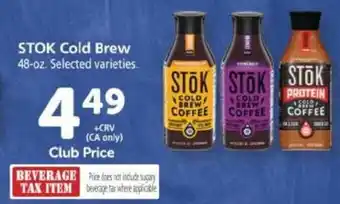 Safeway Stok Cold Brew 48 oz offer