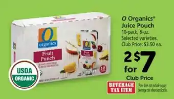 Safeway O Organics Juice Pouch 6 oz offer