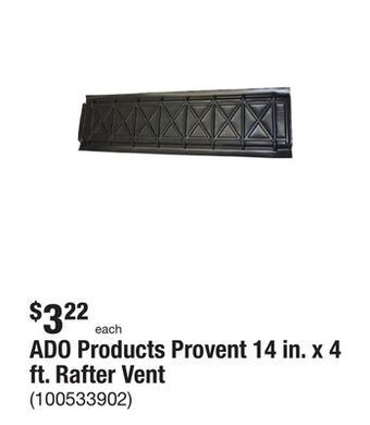 The Home Depot Ado products provent 14 in. x 4 ft. rafter vent offer