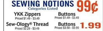 Hobby Lobby Sewing notions offer