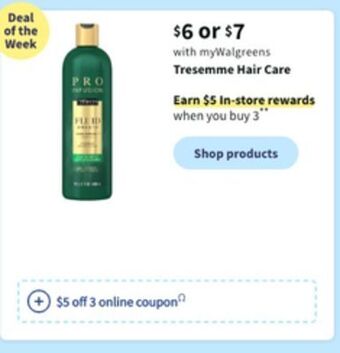 Walgreens Tresemme hair care offer