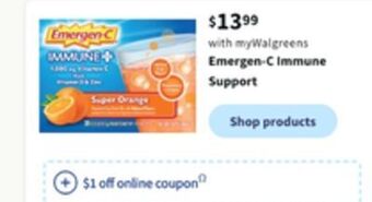 Walgreens Emergen-c immune support offer