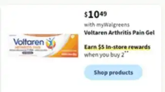Walgreens Voltaren arthritisin pain gel offer