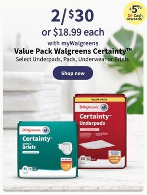 Walgreens Value pack walgreens certainty™ offer