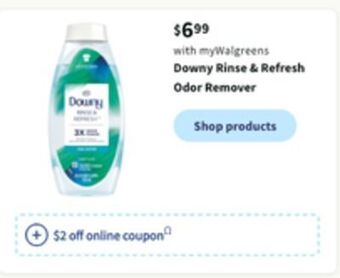 Walgreens Downy rinse & refresh odor remover offer