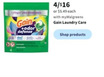 Walgreens Gain laundry care offer