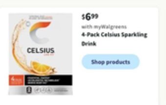 Walgreens 4-pack celsius sparkling drink offer