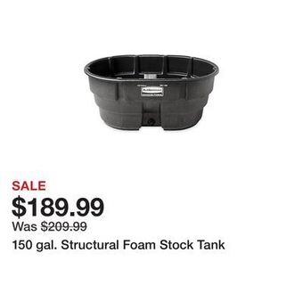 Tractor Supply Company 150 gal. structural foam stock tank offer