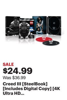 Best Buy Creed iii [steelbook] [includes digital copy] [4k ultra hd blu-ray/blu-ray] [only @ best buy] [2023] offer